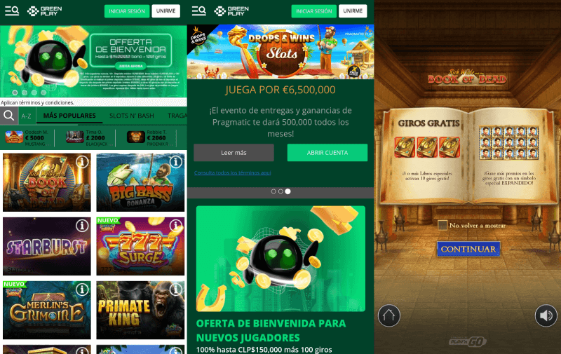 GreenPlay App Android iOS - Casino Online en Chile