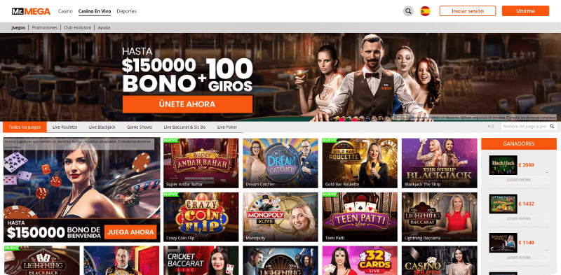 Casino en vivo en Mr. Mega Casino Online Chile