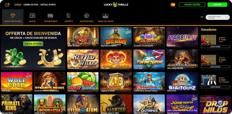 Juegos de tragamonedas en Lucky Thrillz Casino Online en Chile