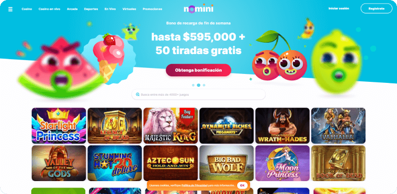 Homepage en Nomini Casino Online en Chile