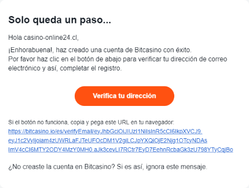 Registro Paso #4 - Bitcasino.io Online en Chile