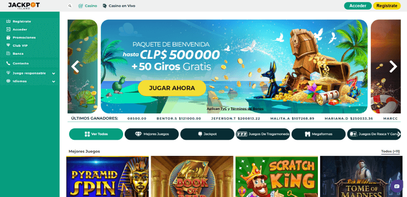 Jackpot Island Casino Online en Chile