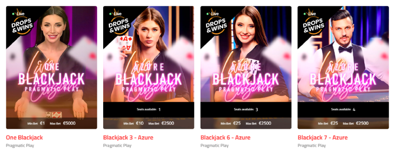 Casino en vivo: juegos de Blackjack disponible